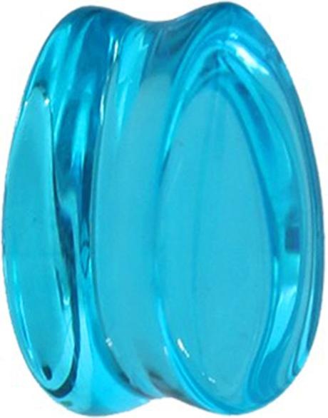 Produktbild Star Piercing Flared Plug Tropfen aqua aus Glas (ohne Messing, Glas)