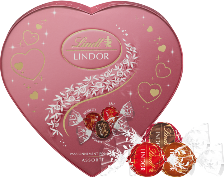 Actual product image Lindt Lindor Heart Pink Assorted (160 g)