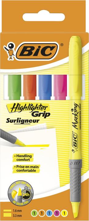 Produktbild Bic Highlighter Grip (5x)