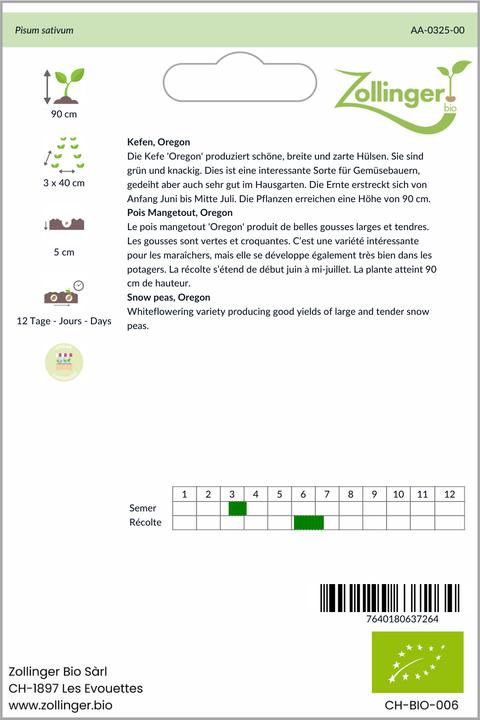 Image du produit Zollinger Bio Kefen, Oregon (Germes)