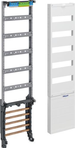 Actual product image Hager HAG ZH3ES5N distribution panel,universal Z,height 1050mm,5-row,w. SaS 5-pin,12x10mm (Terminal strips)