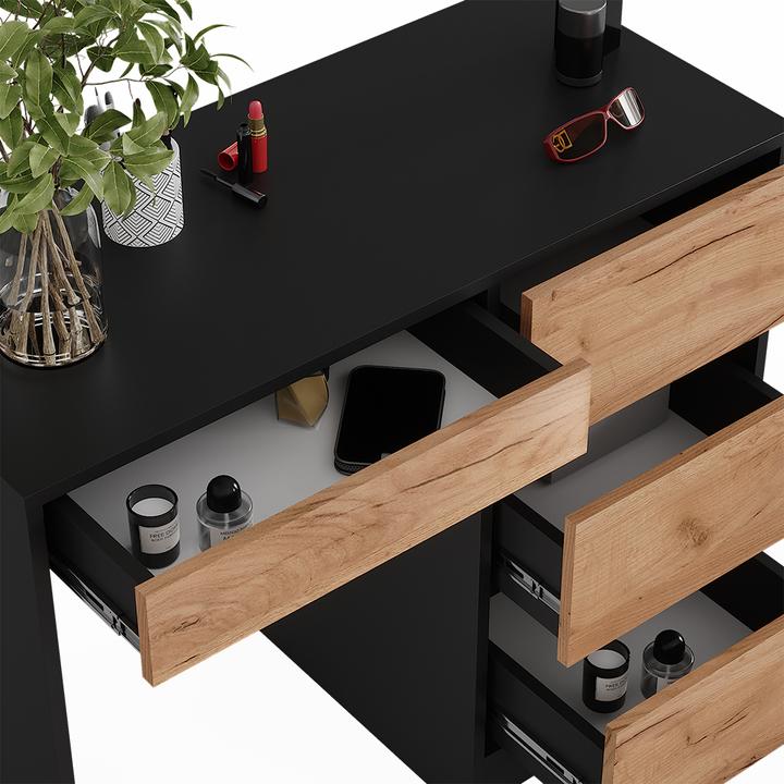 Actual product image Vicco Dressing table Sherry, Anthracite/golden oak, 90 x 75 cm without mirror (90 x 75 x 40 cm)