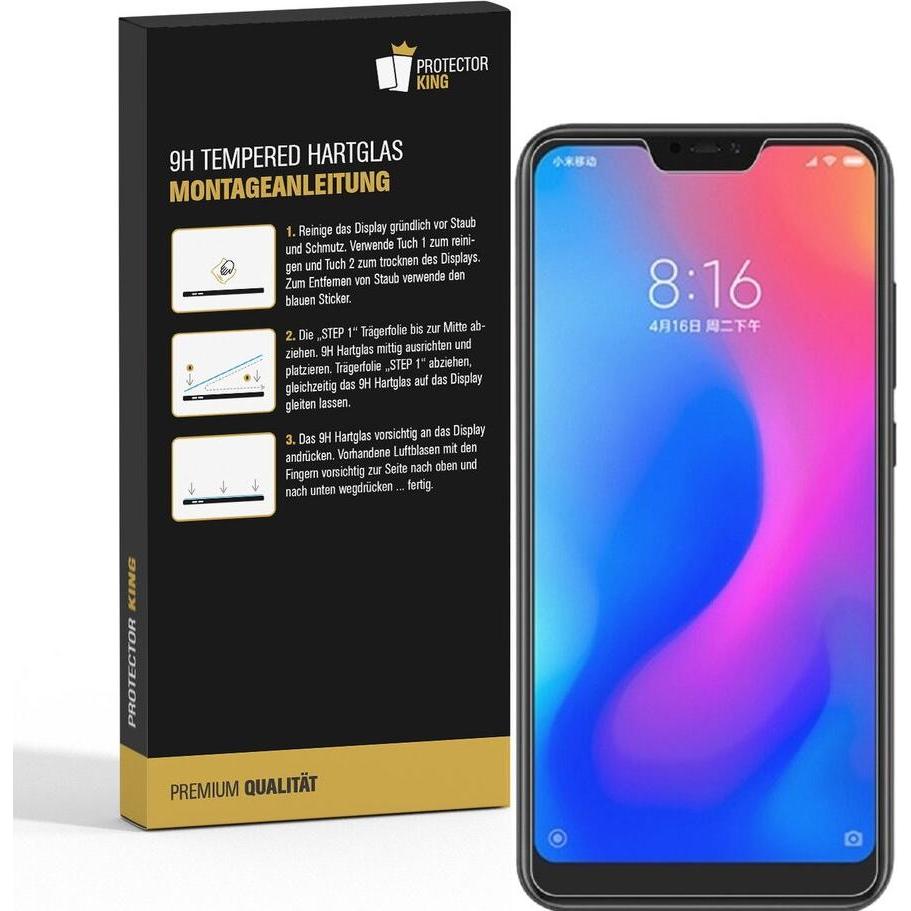 Thumbnail - Protectorking 3x echtes Tempered 9H Panzerhartglas 3D KLAR (3 Stück, Xiaomi Redmi Note 6 Pro), Smartphone Schutzfolie