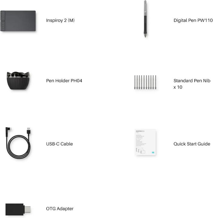 Immagine prodotto Huion Tavoletta grafica Inspiroy 2M nera (5080 lpi)