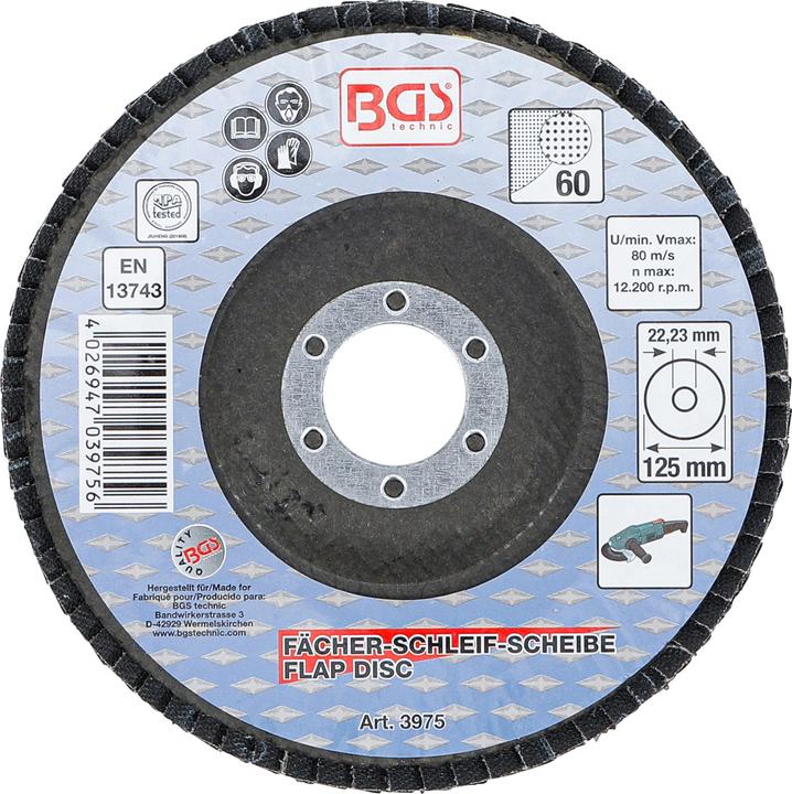 Produktbild BGS Fächer-Schleif-Scheibe Ø 125 mm K 60 (K 60)