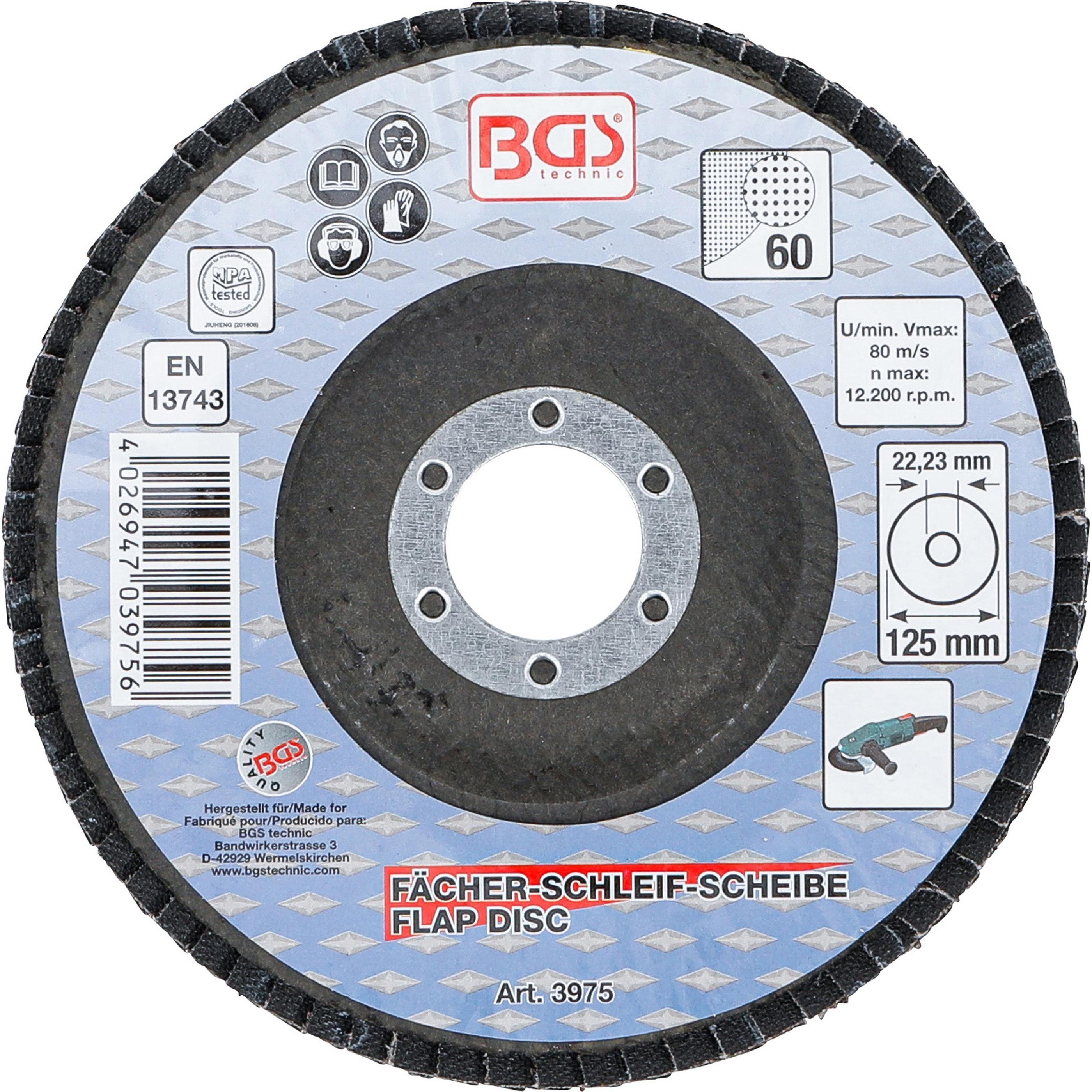 Thumbnail - BGS, Schleifmittel, Fächer-Schleif-Scheibe Ø 125 mm K 60