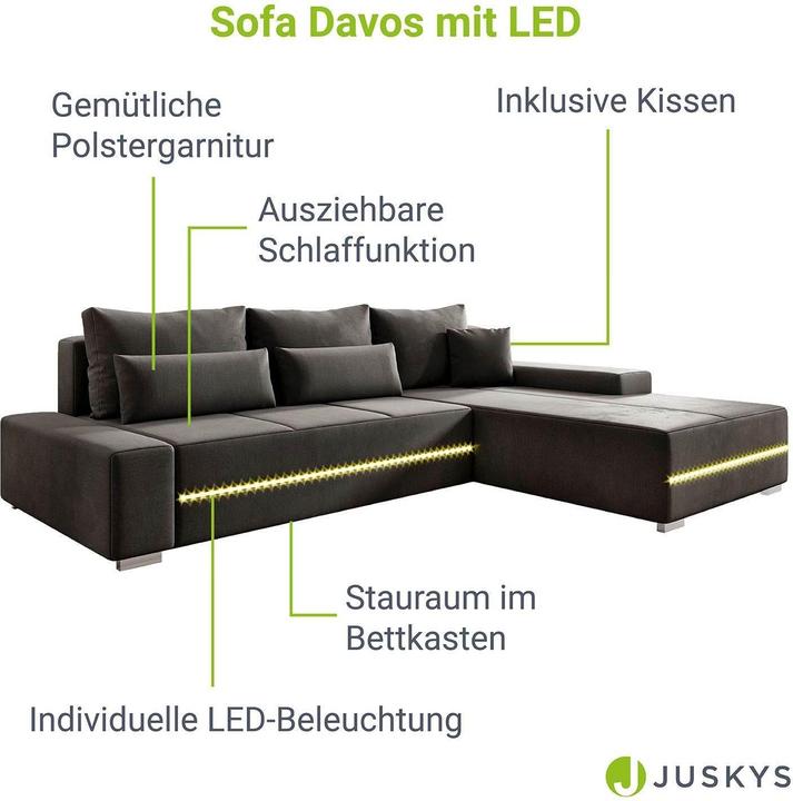 Actual product image Juskys Davos (Sofa landscape)