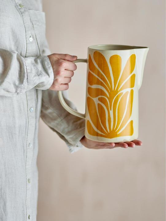 Immagine prodotto Bloomingville Krug Fauni 2.16 l, Gelb/Weiss (2.16 l)