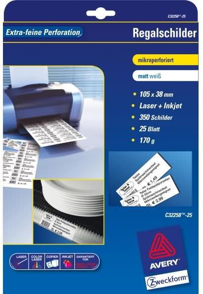 Produktbild Avery Regalschilder