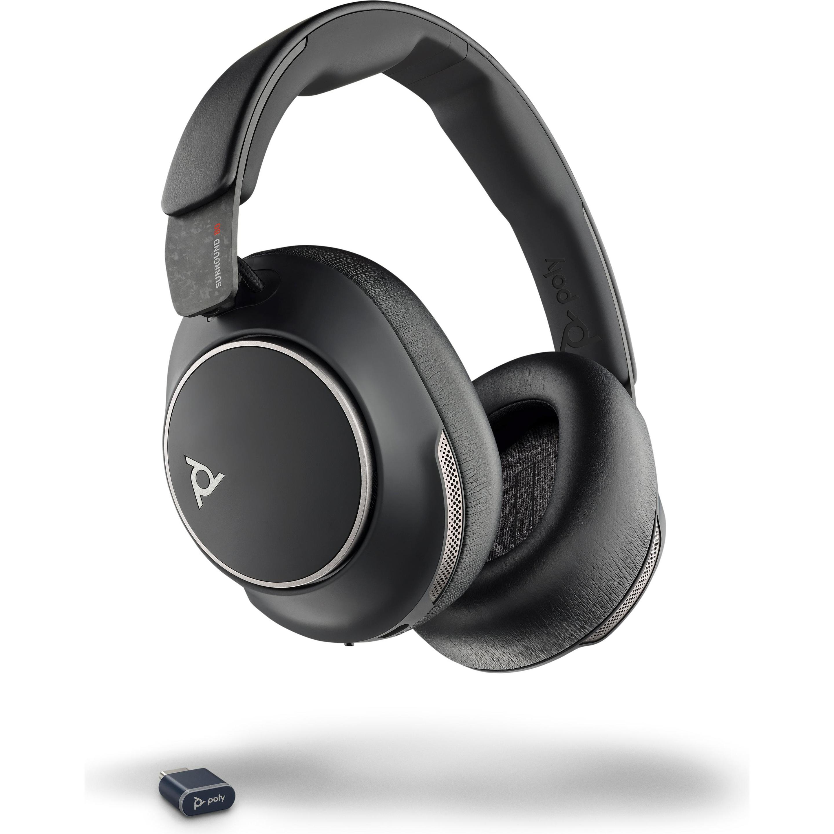 Poly Voyager Surround 80 UC (Kabellos, USB-C), Office Headset, Schwarz