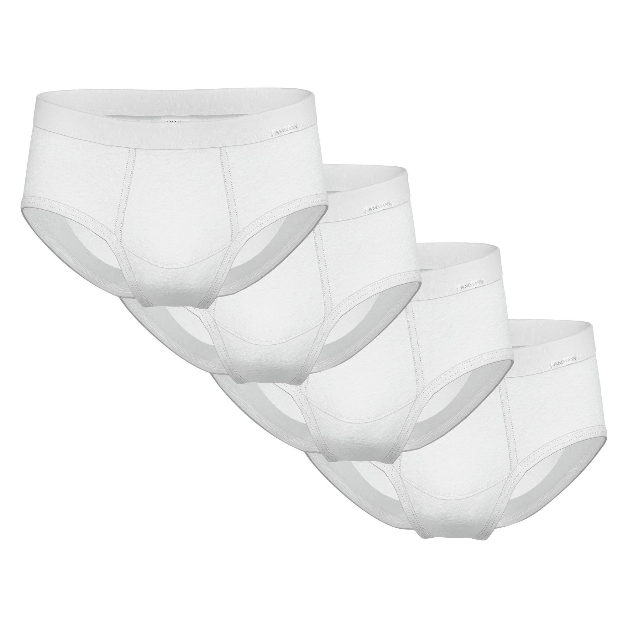 Ammann, Herren, Unterhosen, Slip Casual Bequem Sitzend Slips Feinripp 4er Pack, Weiss, (Xl, 4er Pack)