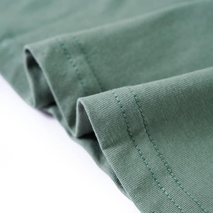 Image du produit vidaXL T-shirt enfant kaki 116,Composition : 100 % coton,Couleur (116)