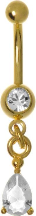 Immagine prodotto Bijouteria Piercing ventre (Cristallo premium, Rivestimento PVD (color oro), Acciaio chirurgico 316L)