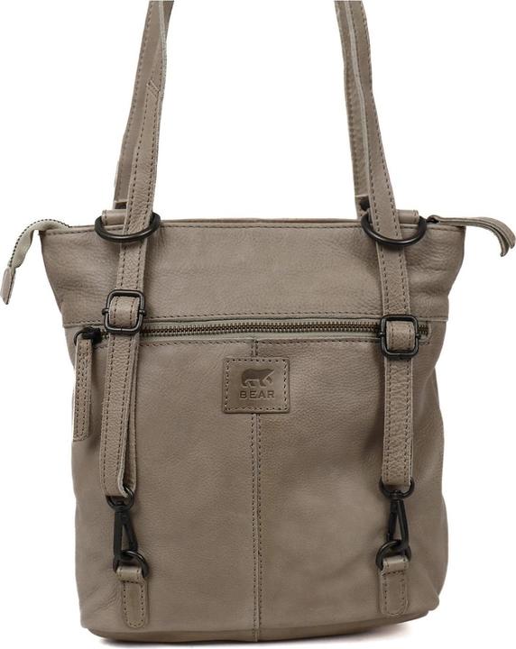 Actual product image Bear Design Sandy Leren Schoudertas / Rugtas - Zilver Nerts