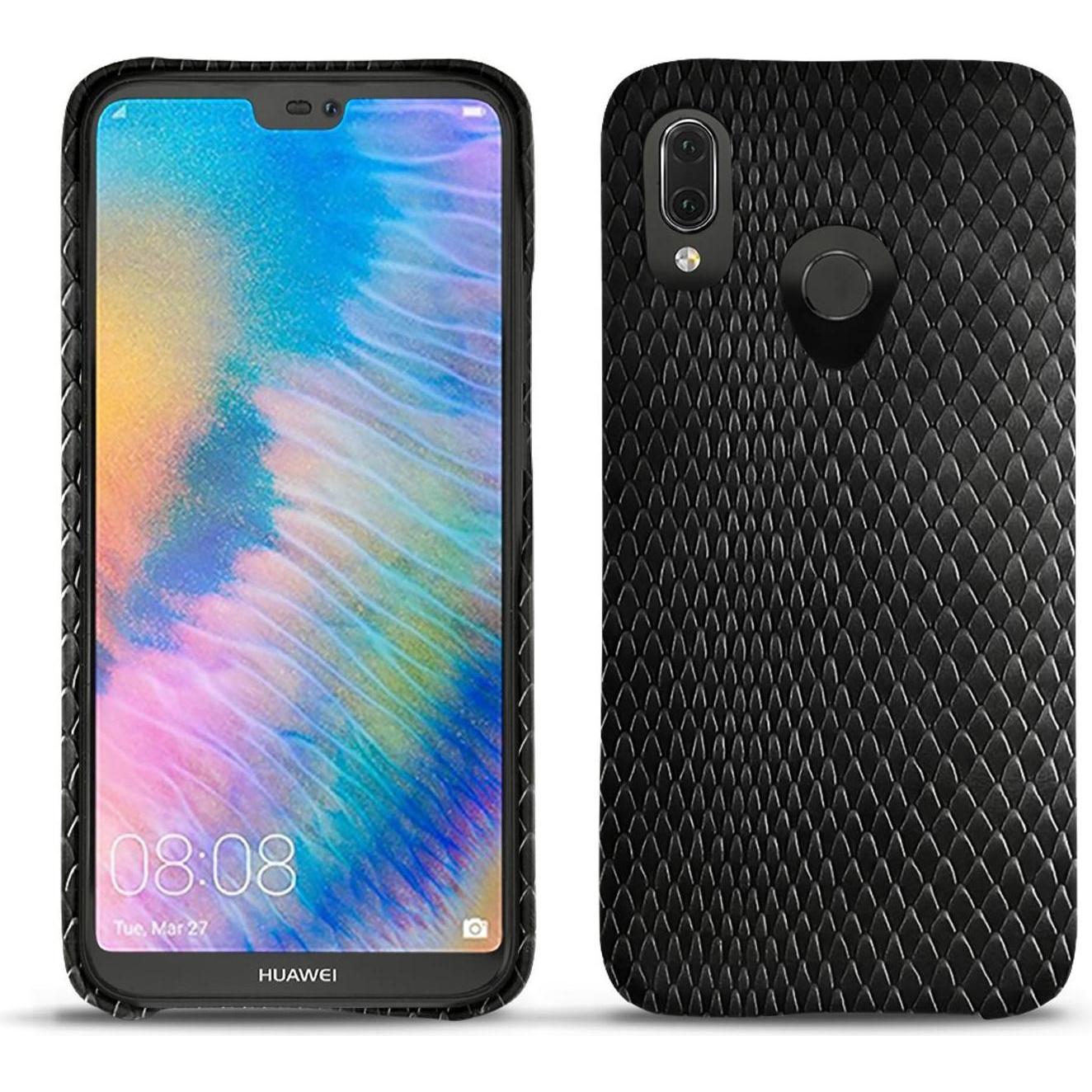 Thumbnail - Noreve Lederschutzhülle (Huawei P20 Lite), Smartphone Hülle, Schwarz