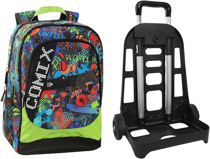 Actual product image Comix Unisex Kids' School Backpack Trolley with LED Lights and Adjustable Handle