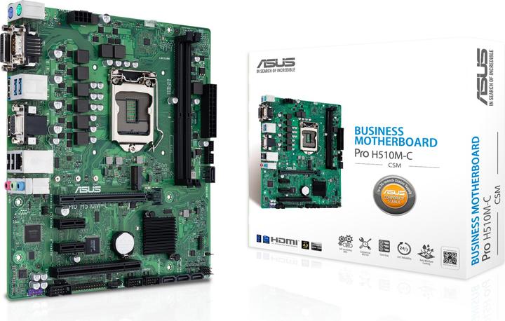 Actual product image ASUS Pro H510M-C/CSM - Motherboard - micro ATX - LGA1200 socket - H510 - USB 3.2 Gen (LGA 1200, Intel H510, mATX)