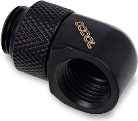 Actual product image Alphacool Icicle L-connector rotatable G1/4 ET to G1/4 IT - 4pcs Set Deep Black