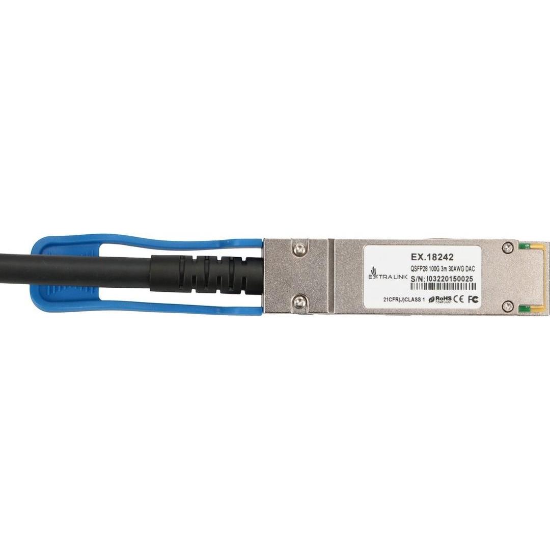 Thumbnail - Extralink QSFP28 DAC-Kabel 100G 3m 30AWG passiv, Transceiver, Schwarz