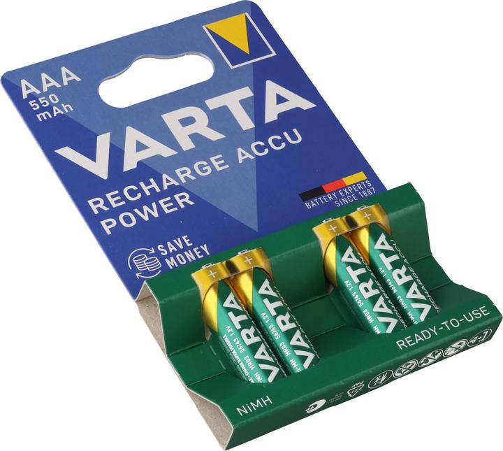 Actual product image Varta Micro (AAA) battery NiMH Ready2Us (4 pcs., AAA, 550 mAh)