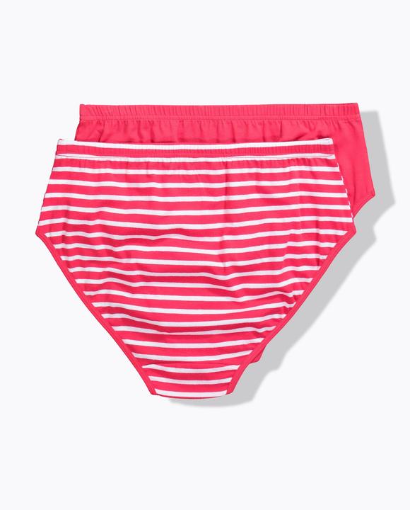 Produktbild Ulla Popken Midislips, 2er-Pack, Ringel/einfarbig (62, 2er Pack)