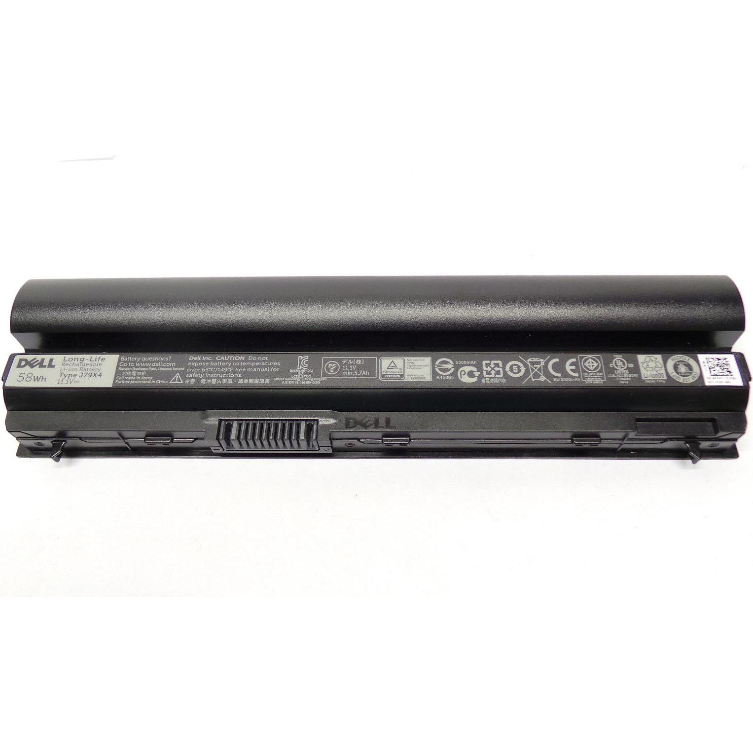 Dell Battery, 58WHR, 6 Cell (6 Zellen, 5700 mAh), Notebook Akku, Schwarz