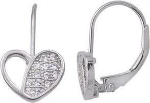 Immagine prodotto Passion Orecchini In Argento Rodiato - Zirconi - Cuore (MAT BIJOU, Materiale esatto)