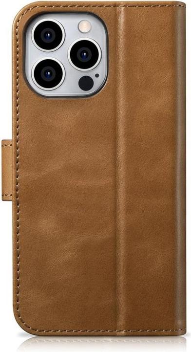 Actual product image iCarer Oil Wax Wallet Case 2in1 Cover iPhone 14 Pro Anti-RFID Leather Flip Case Brown (WMI14220722-T (Apple iPhone 14 Pro)
