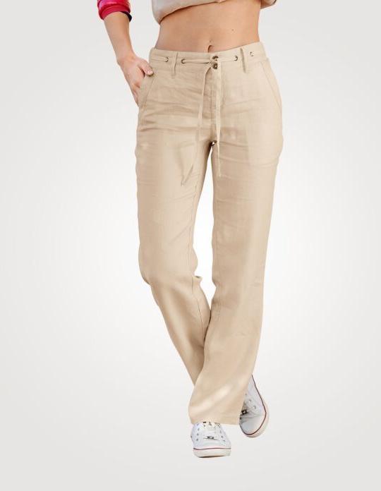 Immagine prodotto Artime Damen Leinenhose mit Elastbund und Bindekordel (48)