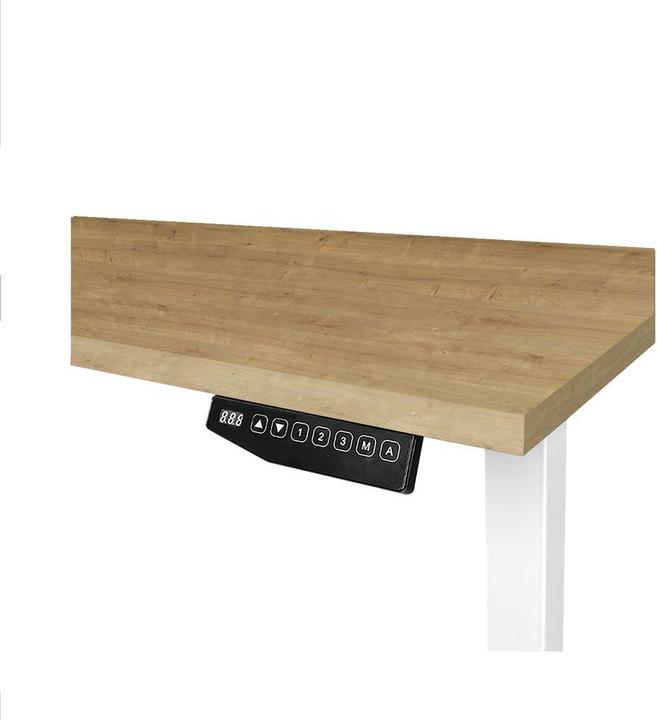 Produktbild Contini höhenverstellbarer Bürotisch 1.6 x 0.8 m Eichendekor / Gestell weiss