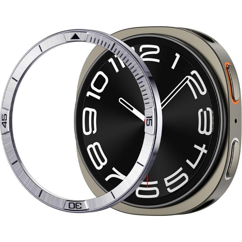 Spigen - Bezel Tune Pilot - for Samsung Galaxy Watch8 44mm, Stainless Steel - Silver, Accessori per smartwatch, Argento