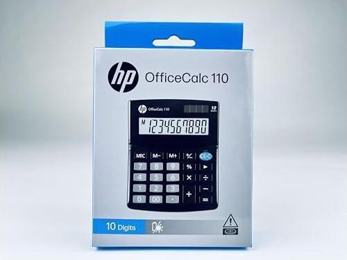 Image du produit HP Calculatrice de bureau OfficeCalc 110 noire (Cellules solaires, Piles)
