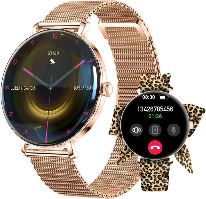 Actual product image Forever Smartwatch SB-370 Rose Gold - Leopard Print