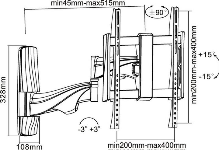 Actual product image Xantron TOPLINE-442-S (Wall, 55", 30 kg)