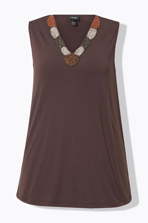 Actual product image Ulla Popken Beaded Neck Tank (50, 52)