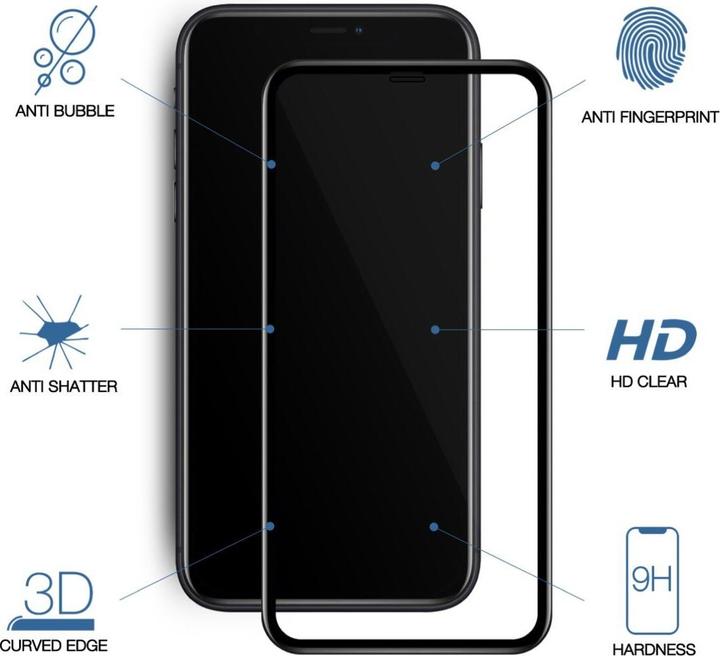 Actual product image Woodcessories Premium Glass 3D (1 Piece, Apple iPhone XS Max, Apple iPhone 11 Pro Max)