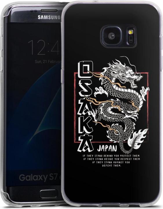 Produktbild DeinDesign Silikon Hülle für Samsung Galaxy S7 Edge Handyhülle Case Smartphone Schutzhülle Drache Japan Meer (Samsung Galaxy S7 Edge)