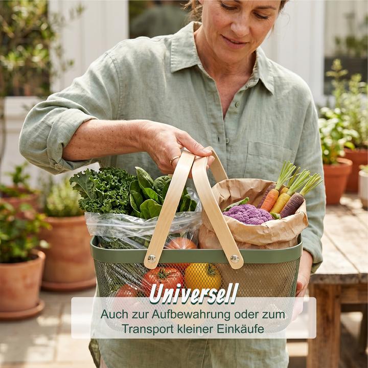 Actual product image Relaxdays Eckiger Drahtkorb mit Henkeln (43 cm, 1x)