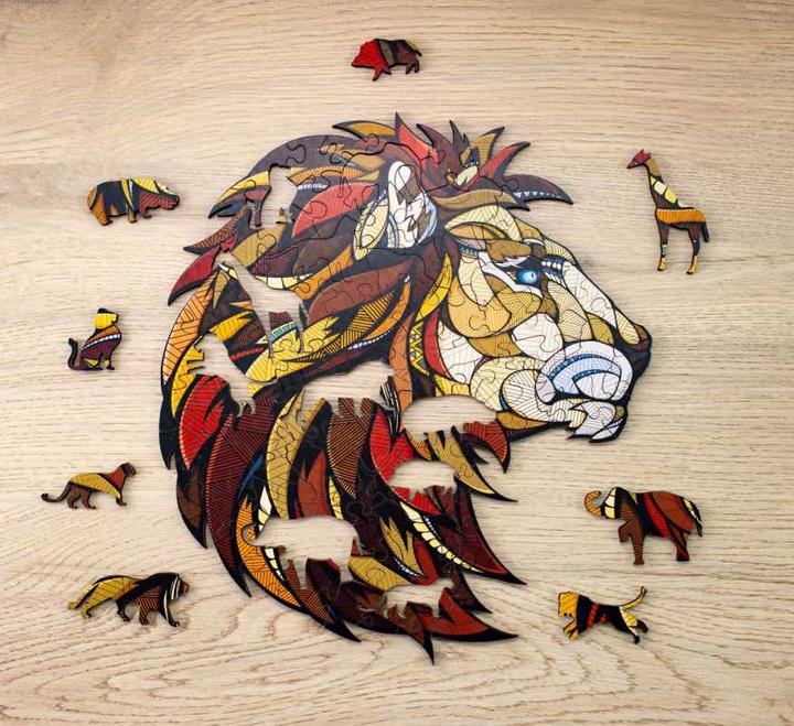 Actual product image Eco Wood Art Lion (100 pieces)