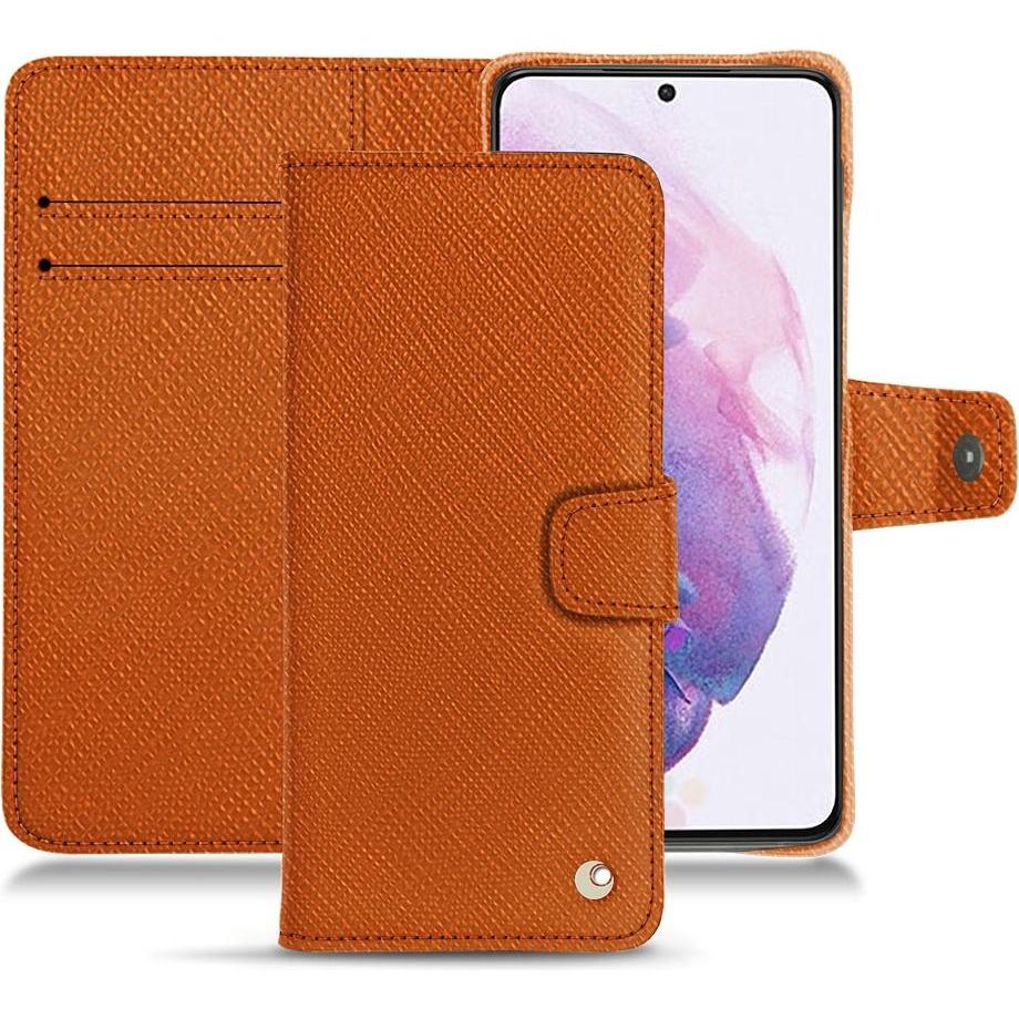 Noreve Lederschutzhülle (Samsung Galaxy S21), Smartphone Hülle, Orange