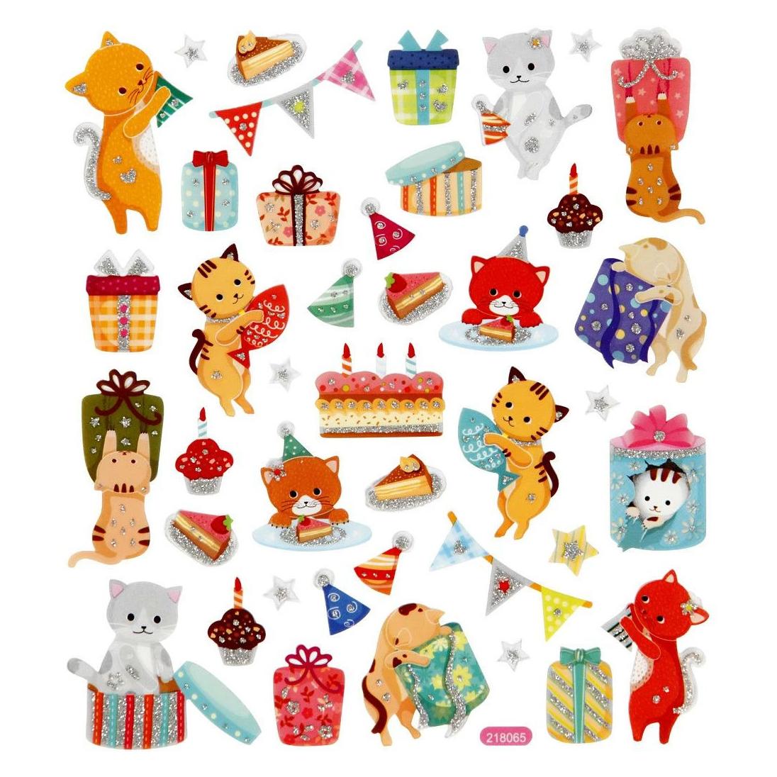 Creativ Company, Stickers, Motief sticker kat/verjaardag (38 Sticker)