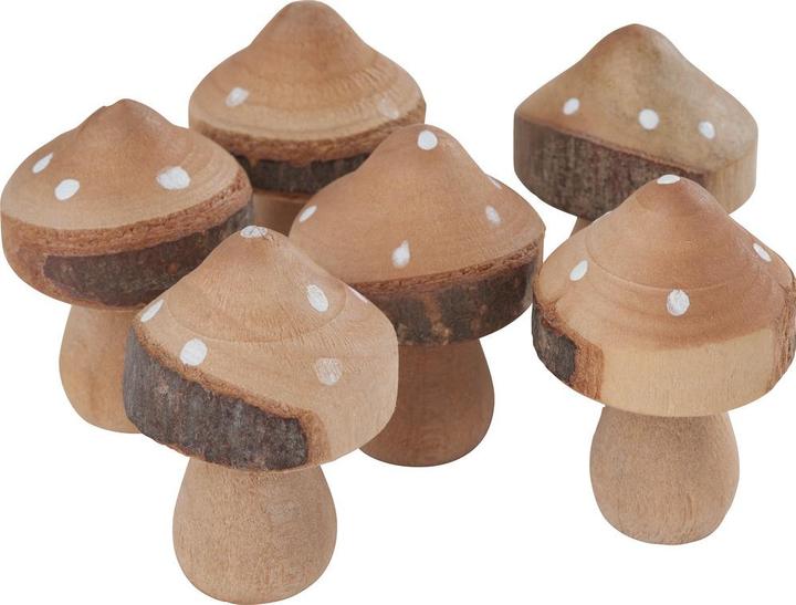 VBS Fliegenpilze, Holz, ca. 3cm, 6 Stück
