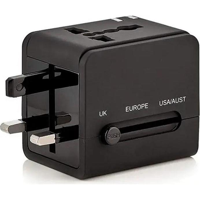 Techsuit, Adattatore da viaggio, - Travel Adapter (HHT148) - PD20W, QC, USB, Type-C, EU, UK, AUS, US - Black