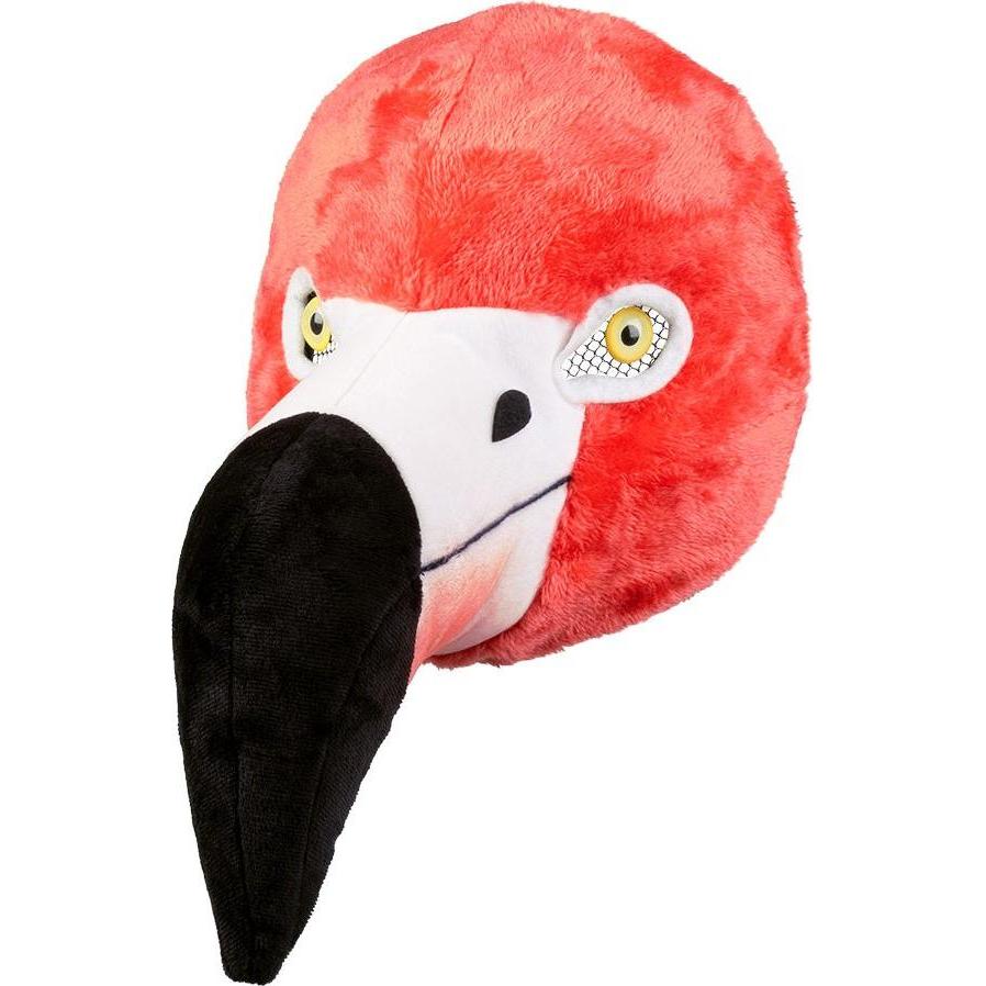 Boland Plüsch-Gesichtsmaske Flamingo
