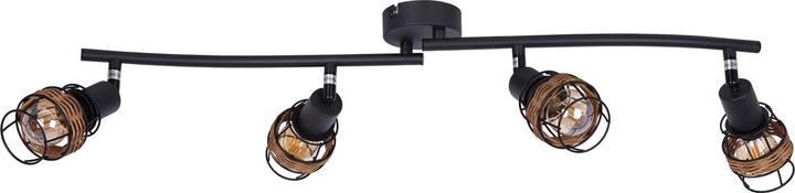 Nino Leuchten 82340408Lampes 'Malik' fil avec rotin 4flg noir (E14)