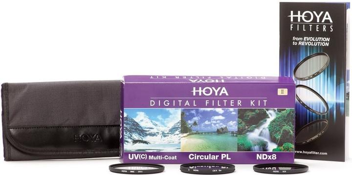 Actual product image Hoya Digital Filter Kit II (UV, CIR-PL & ND8) Filterset (46 mm, Neutral density filter, Polarizing filter, UV filter)