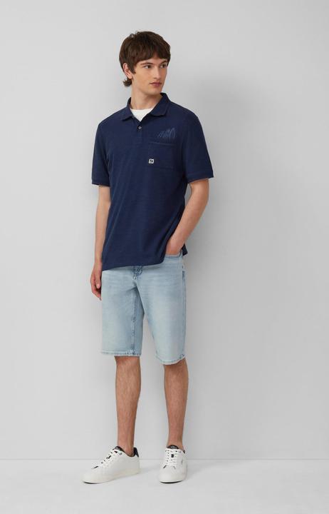 Actual product image S.Oliver Polo-Shirt Flammgarn-Poloshirt mit Brusttasche und Stickerei (S)