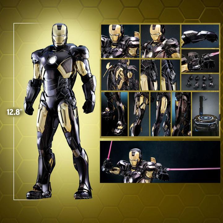Image du produit Hot Toys Les Avengers figurine Diecast Movie Masterpiece 1/6 Iron Man Mark VII (Black & Gold Version) 32 cm