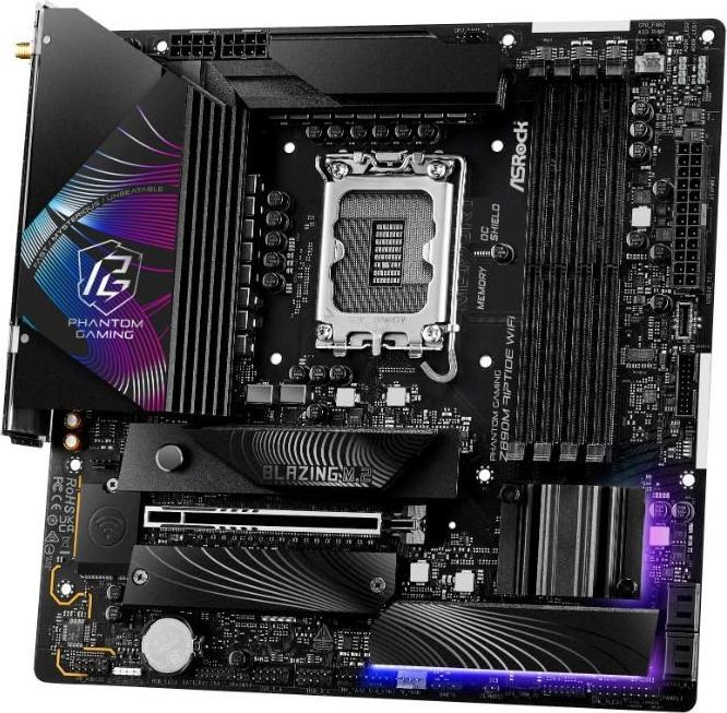 Productafbeelding AsRock Z890M Riptide WiFi Intel DDR5 S1851 MATX (LGA 1851, Intel Z890, mATX)