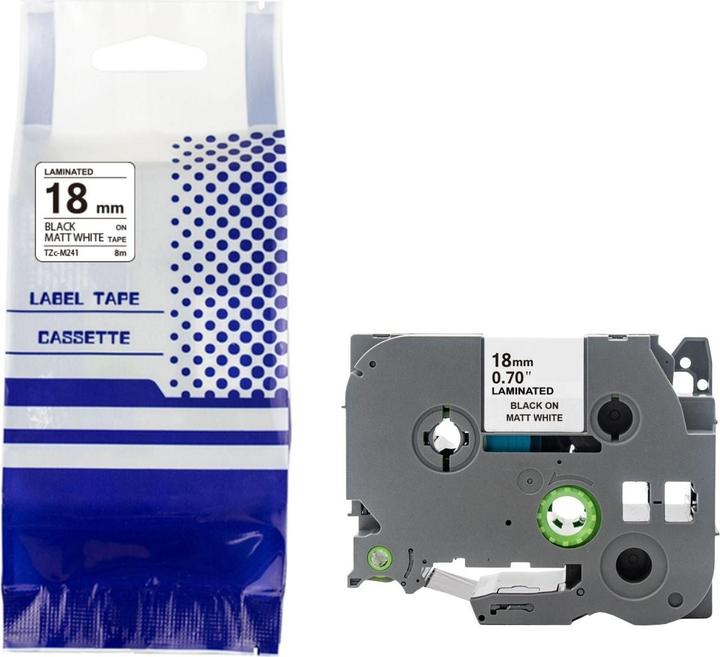 Hermex Alternatives Etikettenband zu Brother TZe-M241 Beschriftungsband (1.80 cm, Weiss)